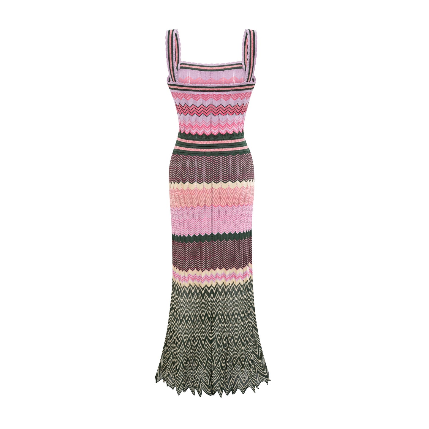 Daphné contrast-color knitted midi dress